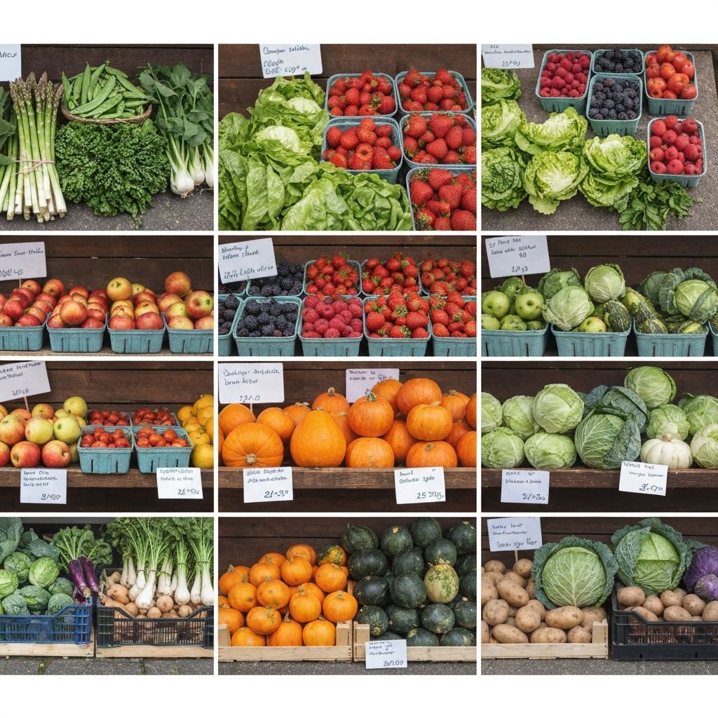 Saisonales Obst und Gemüse